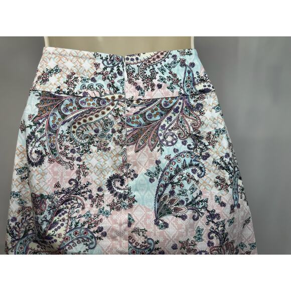 Talbots Women's Pastel Paisley Print Skirt - Size 10 - Picture 8 of 16